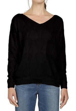 Buzo Calado Hojas - Negro - Give