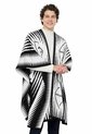 Ruana étnica 2 Colores Doble Faz - Negro/Marfil - Giive de Giive