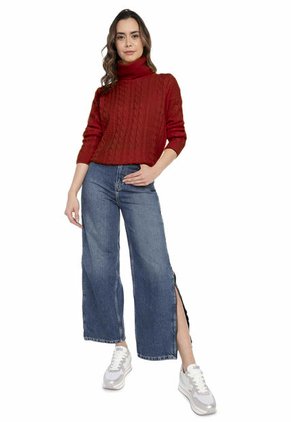 Saco Trenza Completo Cuello Tortuga Giive - UMC512-Rojo