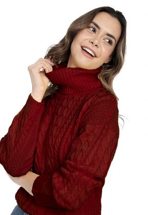 Saco Trenza Completo Cuello Tortuga Giive - UMC512-Rojo