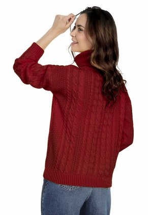 Saco Trenza Completo Cuello Tortuga Giive - UMC512-Rojo