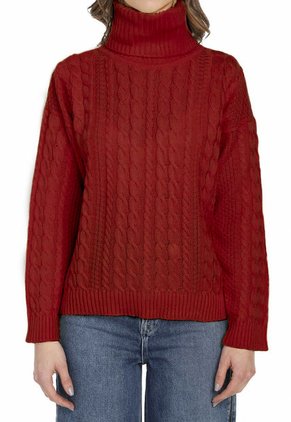 Saco Trenza Completo Cuello Tortuga Giive - UMC512-Rojo