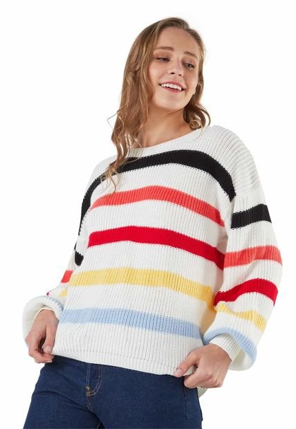 Buzo Rayas Cuello Ojal Marfil EMC667 - Giive