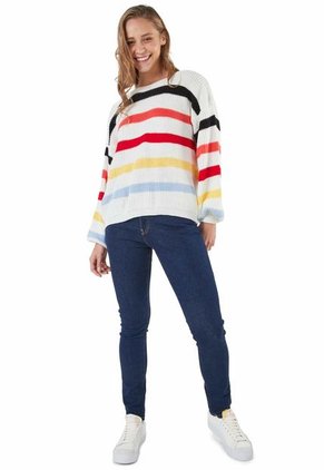 Buzo Rayas Cuello Ojal Marfil EMC667 - Giive