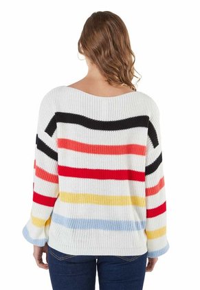 Buzo Rayas Cuello Ojal Marfil EMC667 - Giive