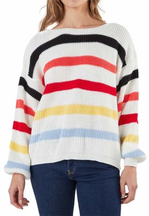 Buzo Rayas Cuello Ojal Marfil EMC667 - Giive