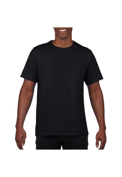 Modelo De Camiseta Preta Gildan Camisa Chute Contra Faca Masculino