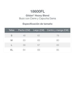 Buso  Cremallera Y Capucha Dama Rojo Gildan