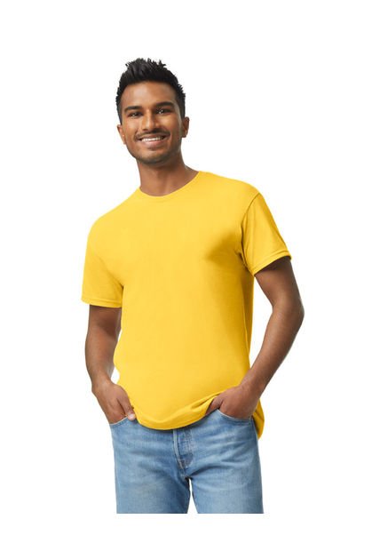Camiseta Básica Hombre Amarillo Brillante Gildan