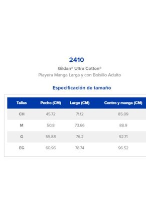 Camiseta Manga Larga Adulto Con Bolsillo Negro Gildan