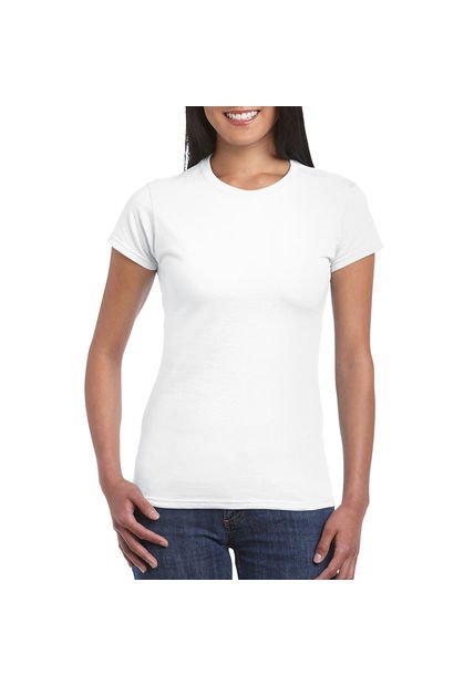Camiseta Dama Blanco Gildan 64000L