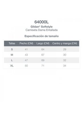 Camiseta Dama Negro Gildan 64000L