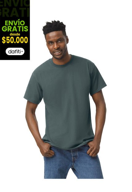 Camiseta Básica Hombre Jaspe Oscuro Gildan