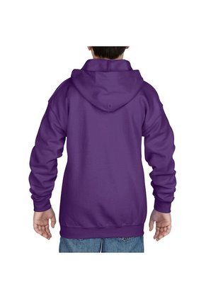 Buso Juvenil Capucha Y Cierre Purpura Gildan