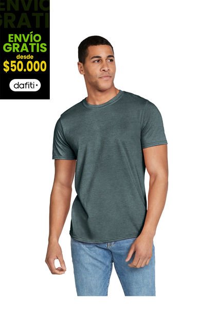 Camiseta Hombre Jaspe Oscuro Gildan