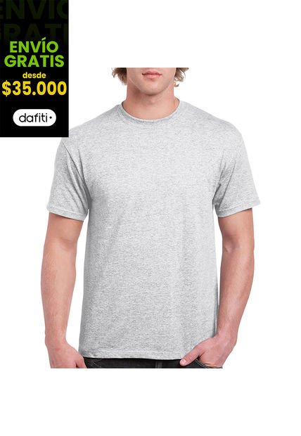 Camiseta Básica Hombre Gris Ceniza Gildan