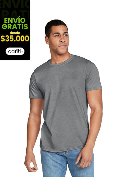 Camiseta Hombre Grafito Jaspe Gildan