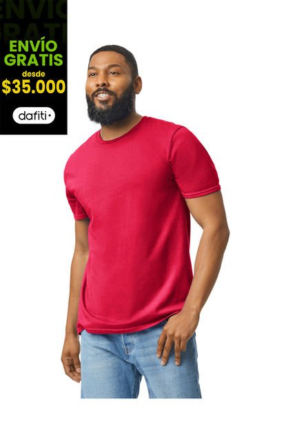 Camiseta Hombre Rojo Gildan 64000