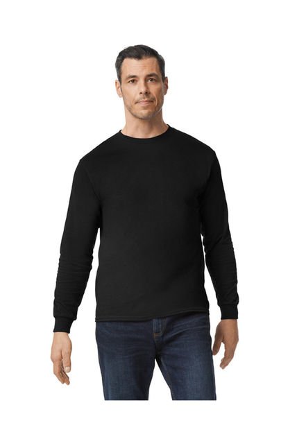Camiseta Manga Larga Cuello Redondo Negro Gildan 5400