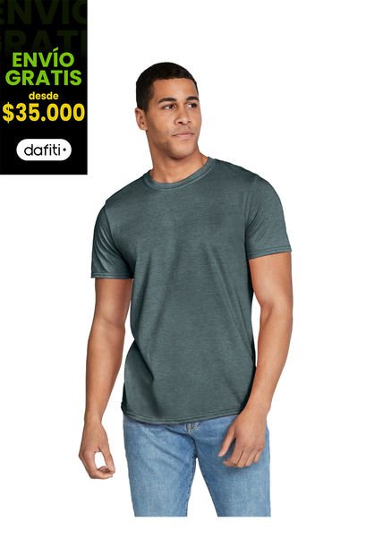 Camiseta Hombre Jaspe Oscuro Gildan