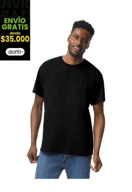 Camiseta Básica Hombre Negro Gildan 5000