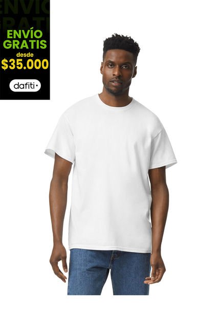 Camiseta Básica Hombre Blanco Gildan 5000