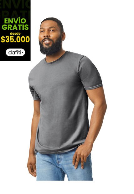 Camiseta Hombre Carbón Gildan