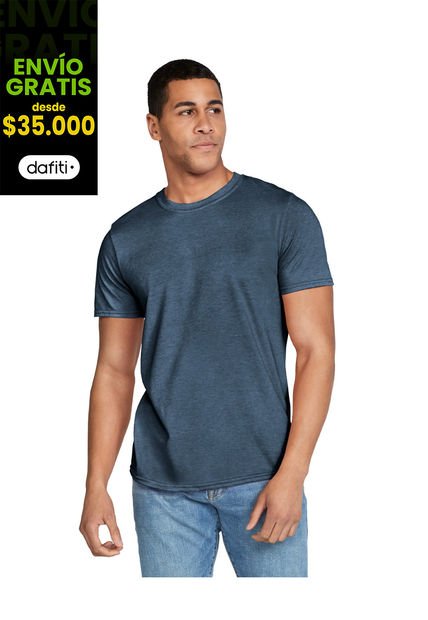 Camiseta Hombre Azul Marino Jaspe Gildan