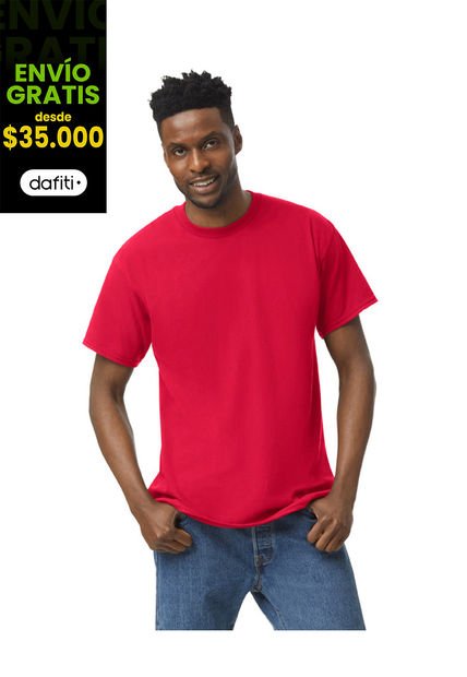 Camiseta Básica Hombre Rojo Gildan 5000