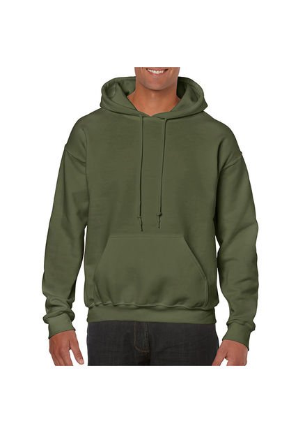 Buzo Adulto Capucha Verde Militar Gildan 18500
