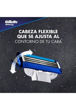 Maquina De Afeitar Gillette Mach3 Turbo Recargable X 2 Und