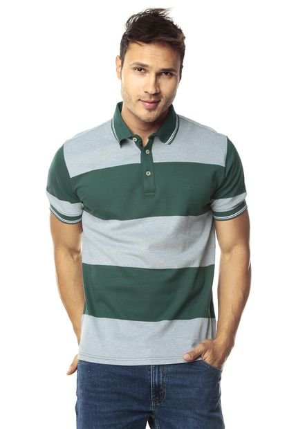 Camiseta Polo Verde-Blanco Givenchy