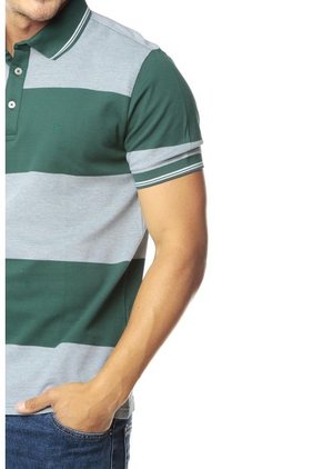 Camiseta Polo Verde-Blanco Givenchy