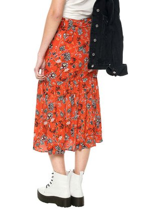 Falda Naranja-Multicolor Glamorous