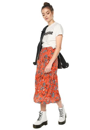 Falda Naranja-Multicolor Glamorous