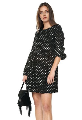 Vestido Negro-Dorado Glamorous