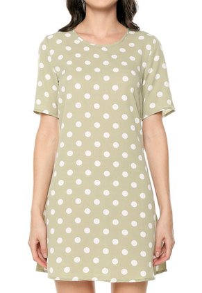 Vestido Verde-Blanco Glamorous