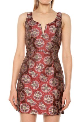 Vestido Rojo-Rosa-Amarillo Glamorous