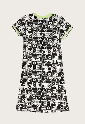 Vestido Blanco-Negro-Verde Gloss