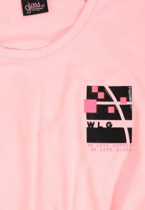 Conjunto Rosa-Celeste-Naranja-Negro Gloss