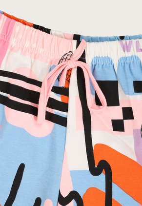 Conjunto Rosa-Celeste-Naranja-Negro Gloss