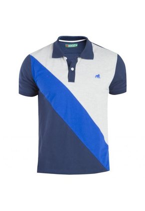 Camiseta Polo Goco Azul Rey-Gris