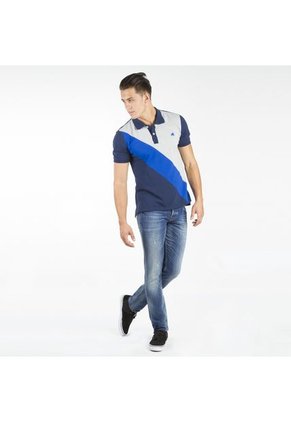 Camiseta Polo Goco Azul Rey-Gris