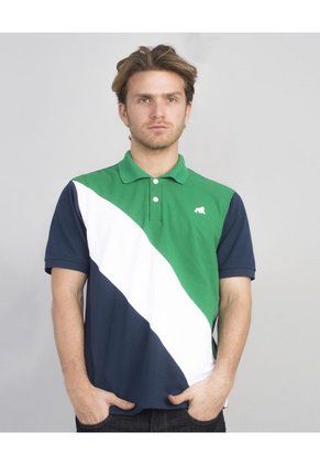 Camiseta Polo Goco Azul-Verde-Blanco