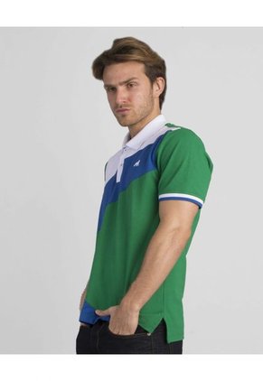 Camiseta Polo Goco Verde-Azul-Blanco