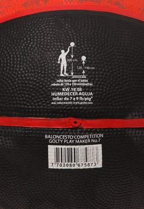 Balón De Basketball Rojo-Negro GOLTY Playmaker