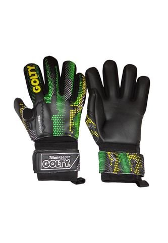 Guantes Golty Competencia Titan Keeper-Negro/Verde GOLTY