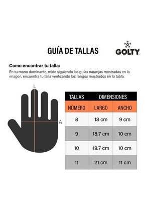 Guante De Fútbol Golty Hyperfaster Competencia-Naranja/Azul
