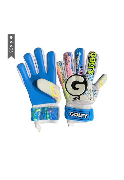 Guantes Fútbol Golty Competencia Hyperfast Niños-Blanco/Azul