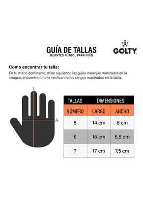 Guante De Fútbol Golty Hyperfaster Competencia Niño-Naranja
